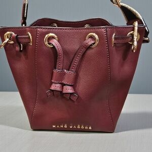 Marc Jacobs Burgundy Leather Bucket Bag